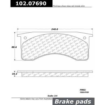 CENTRIC PARTS CTEK Brake Pads, 102.07690 102.07690